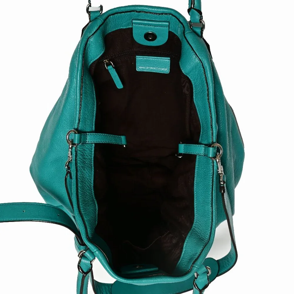 MARC BY MARC JACOBS Leather Aqua Blue/Teal Hobo Bag / Large Shoulder Bag - Picture 2 of 9